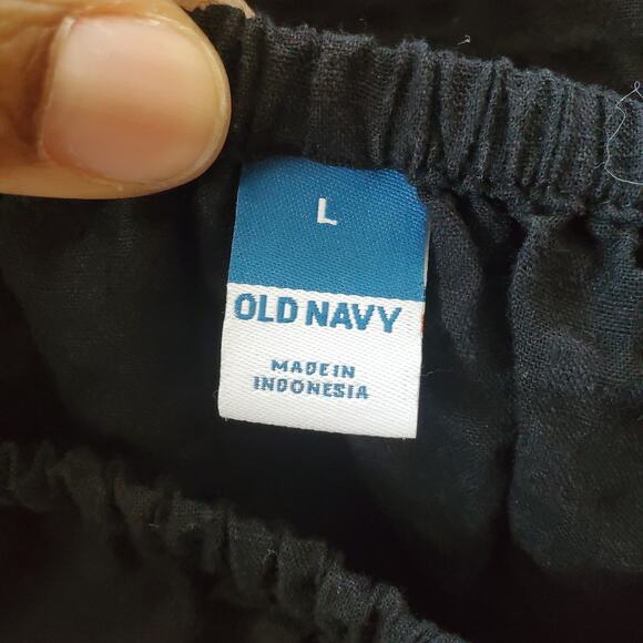 Old Navy Black Peasant Sleeve Peplum Top L - Picture 6 of 8